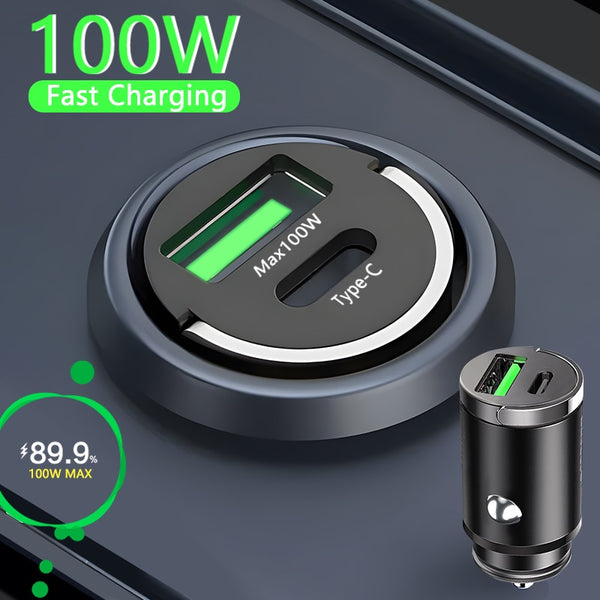 Car Charger Mini 100W: Quick Charge, Ultra-Compact Design