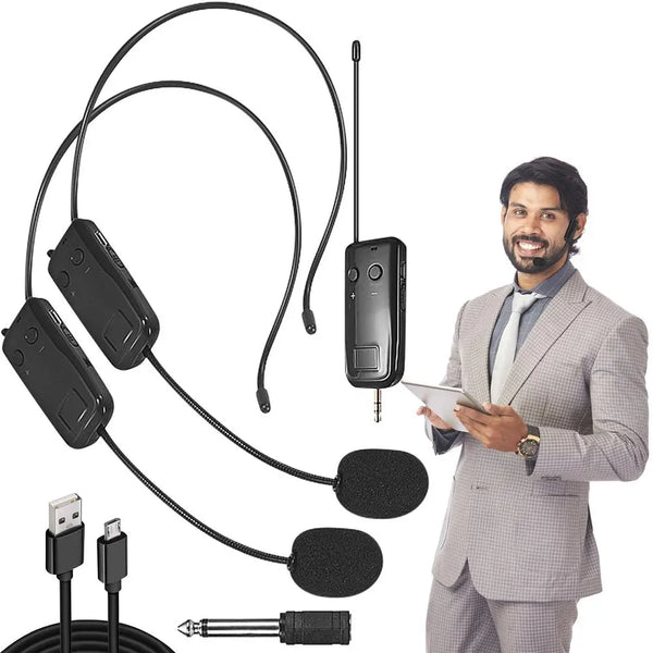 Wireless Headset Microphone 2.4G: Superior Sound, Easy Charge!