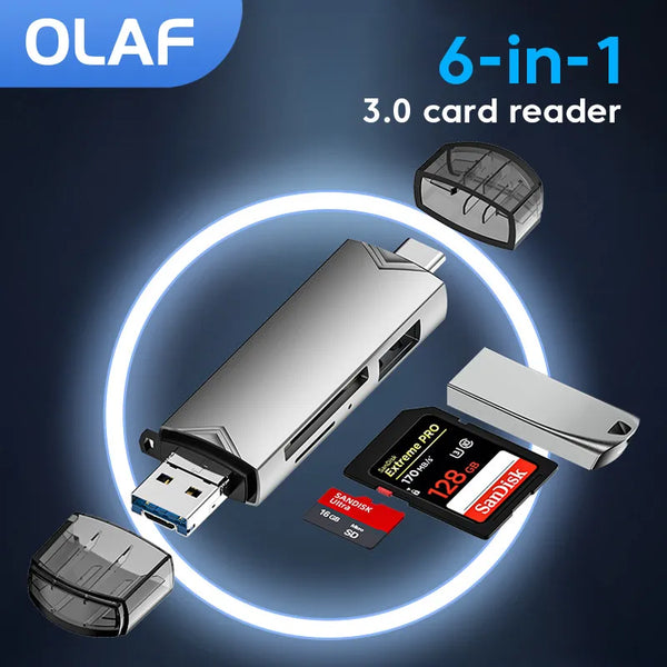 Memory Card Reader 6-in-1 - Transfer, Store, Connect with Ease!