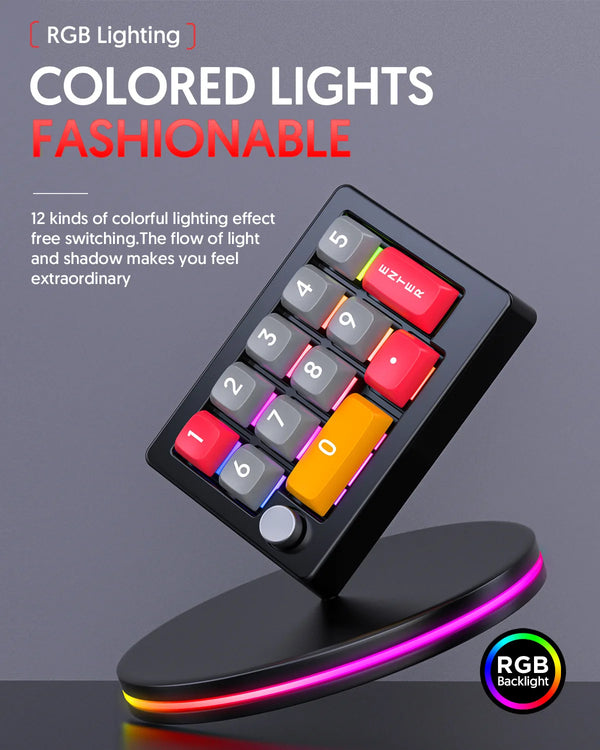Customizable Gaming Keypad - 13 Keys, RGB Lighting, Macro-Ready