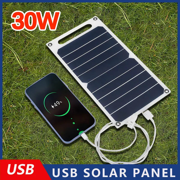 Solar Panel Power Bank 30W - Waterproof, Eco-Friendly Energy