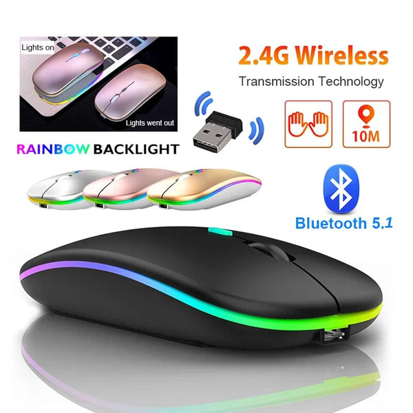 Sleek Wireless Mouse: Noiseless, Colorful, and Precision-Controlled